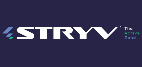 STRYV logo on a dark blue background