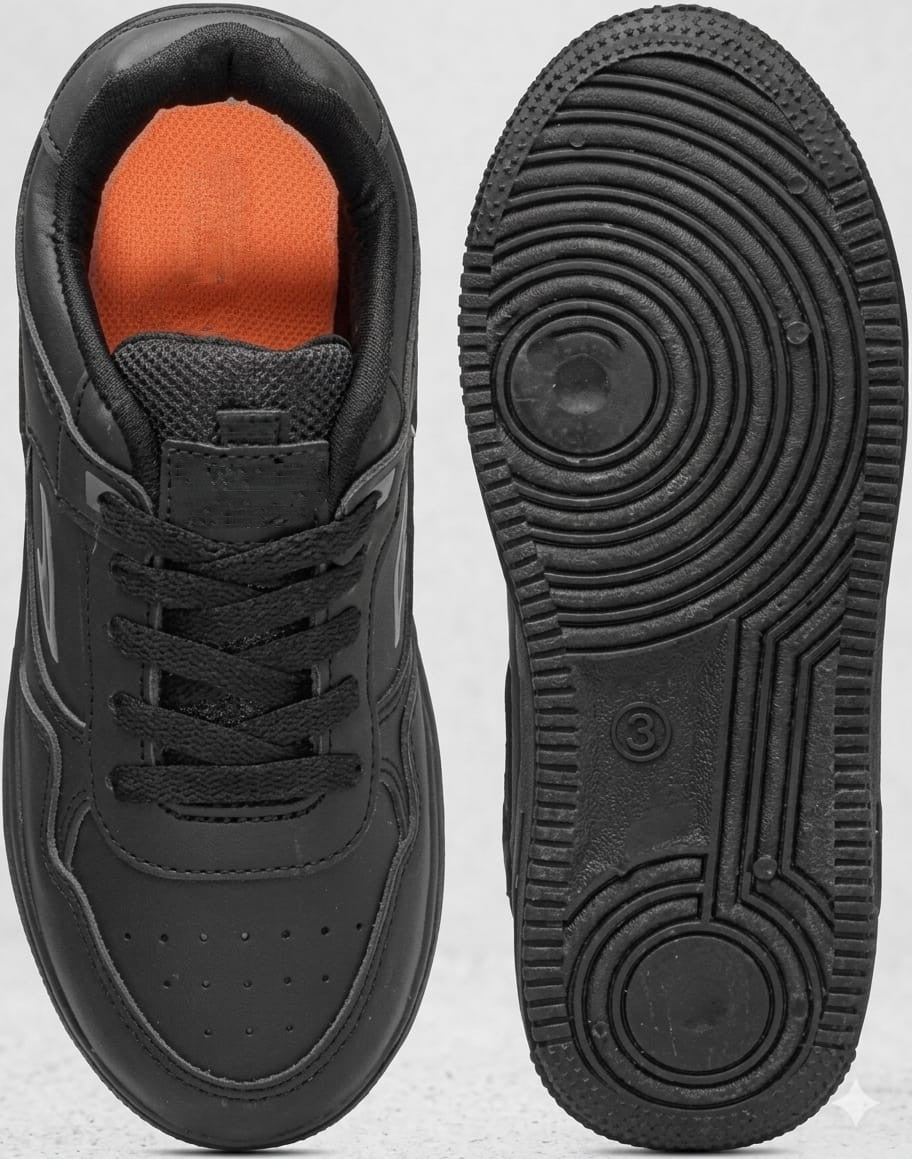 Asian Boston Sports Shoes Black For Kids